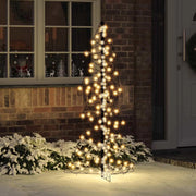Albero di Natale con 160 LED Bianco caldo 150 cm Rattan 42019221