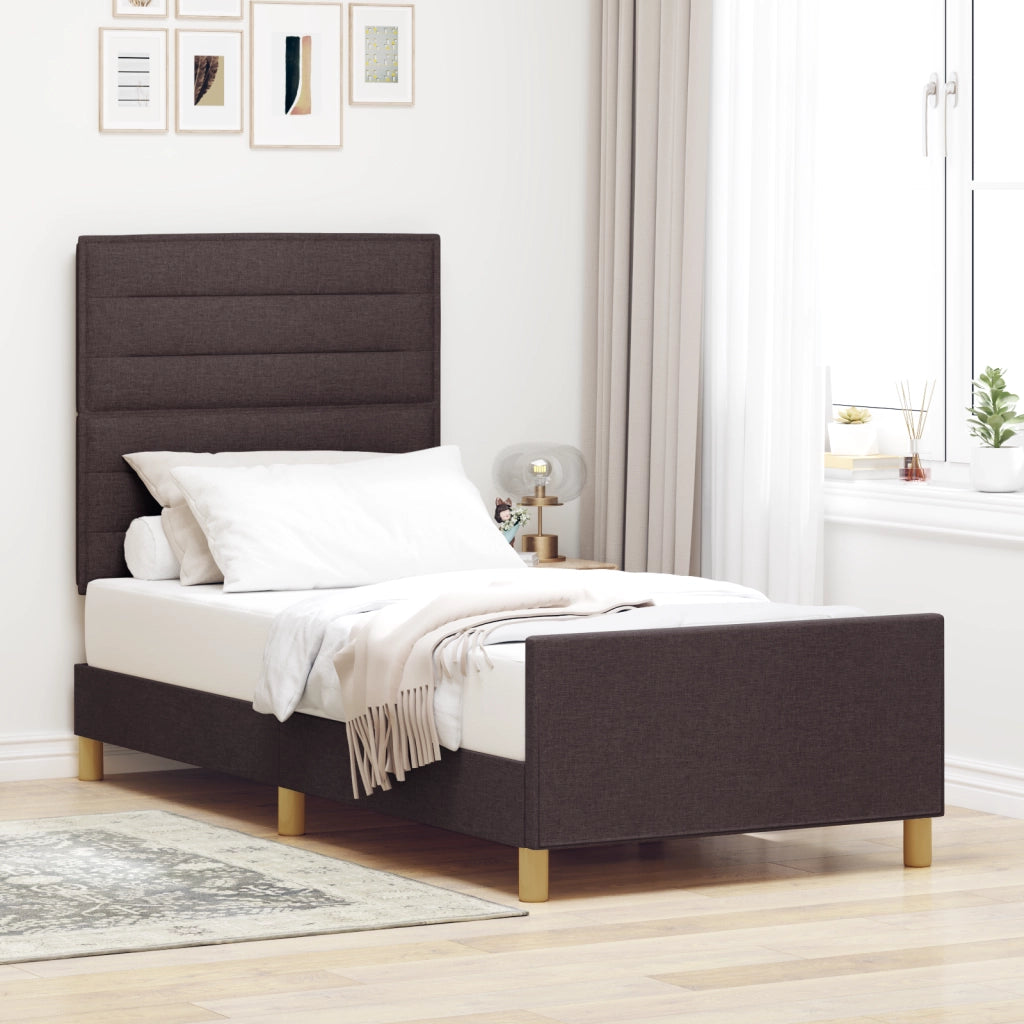 Letto Matrimoniale Marrone Scuro 100x200 cm Tessuto