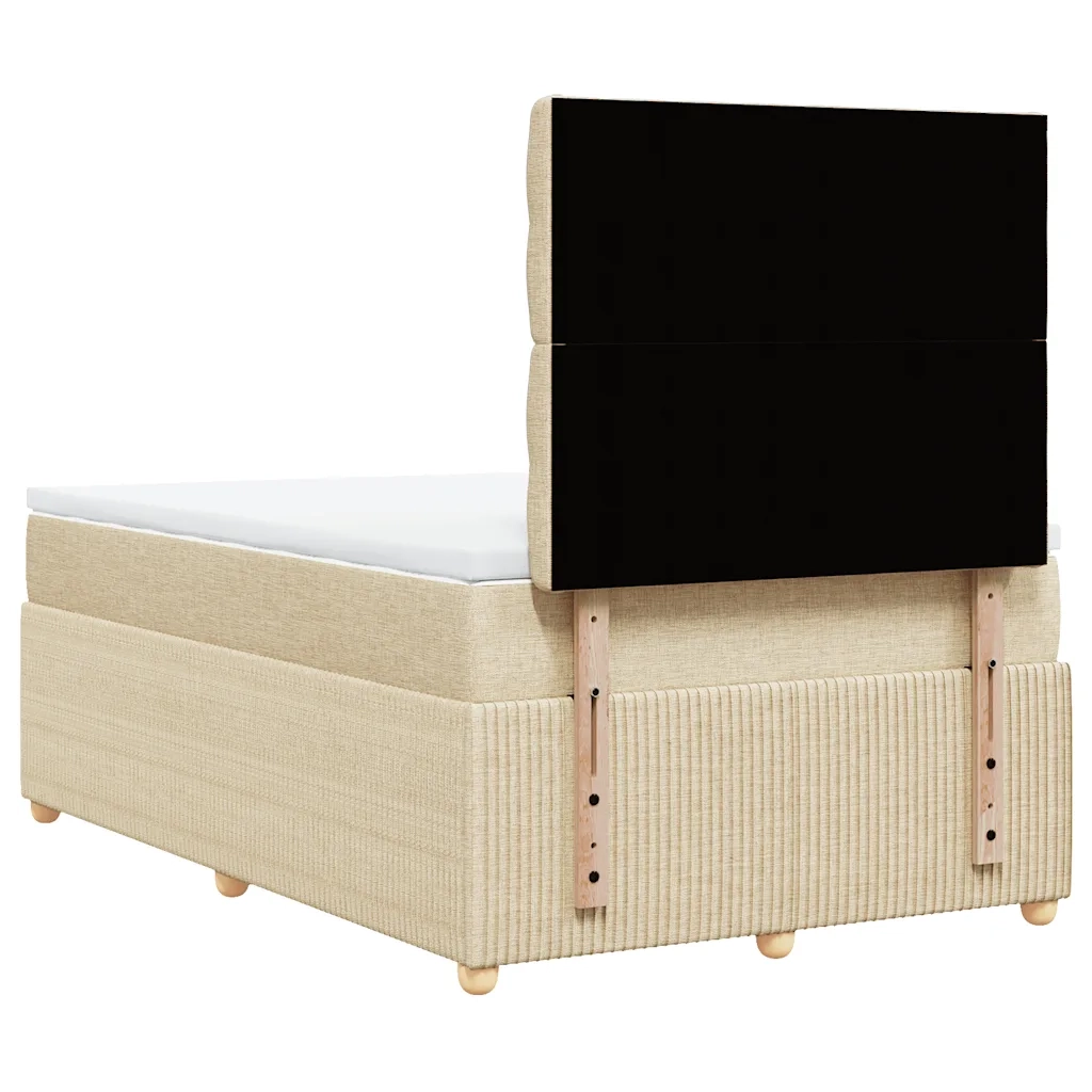 Giroletto a Molle con Materasso Crema 120x200 cm in Tessuto 3292035