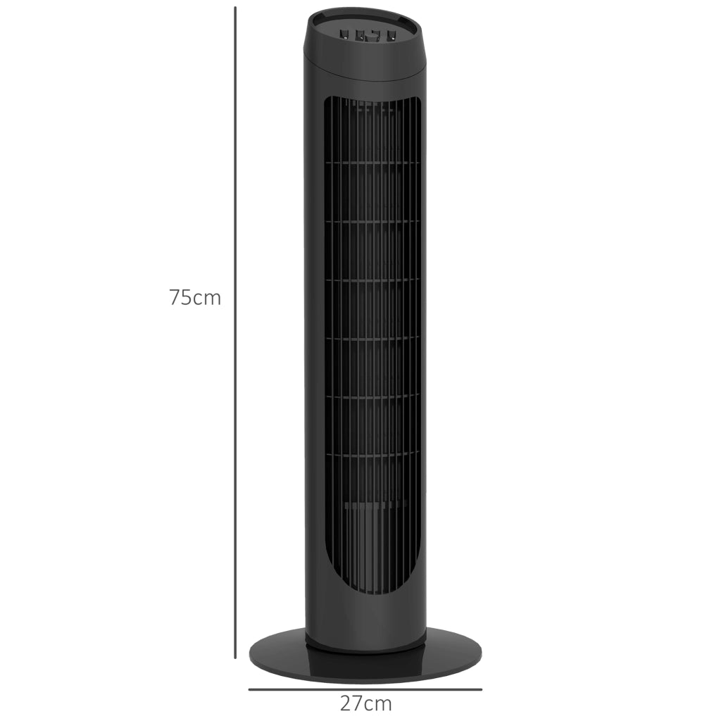 Ventilatore a Torre 45W Silenzioso ¨C zephmum ¨C Nero 27x75 cm