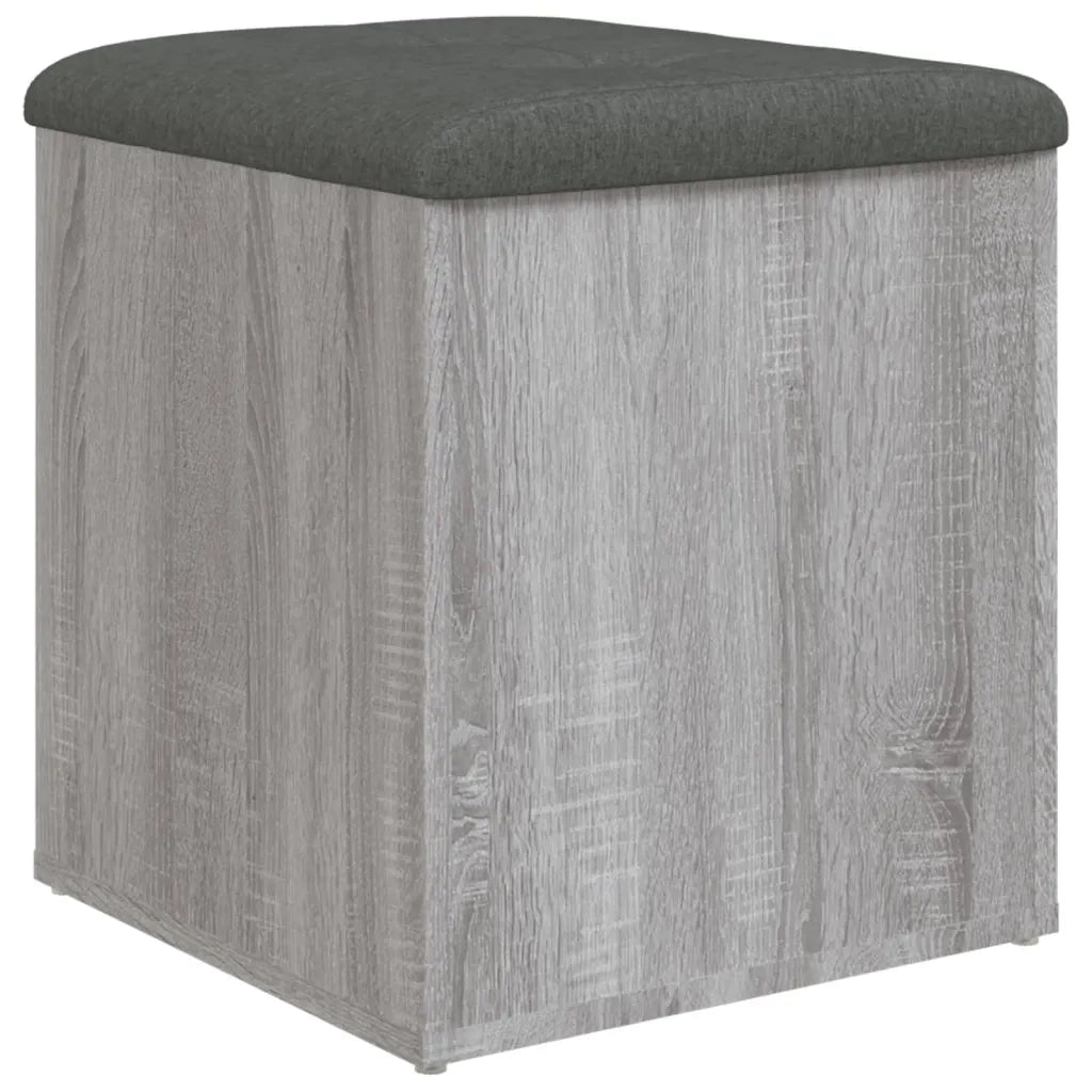 Panca Portaoggetti-Sgabello-Panca con Contenitore Grigio Sonoma 42x42x45 cm Legno Multistrato