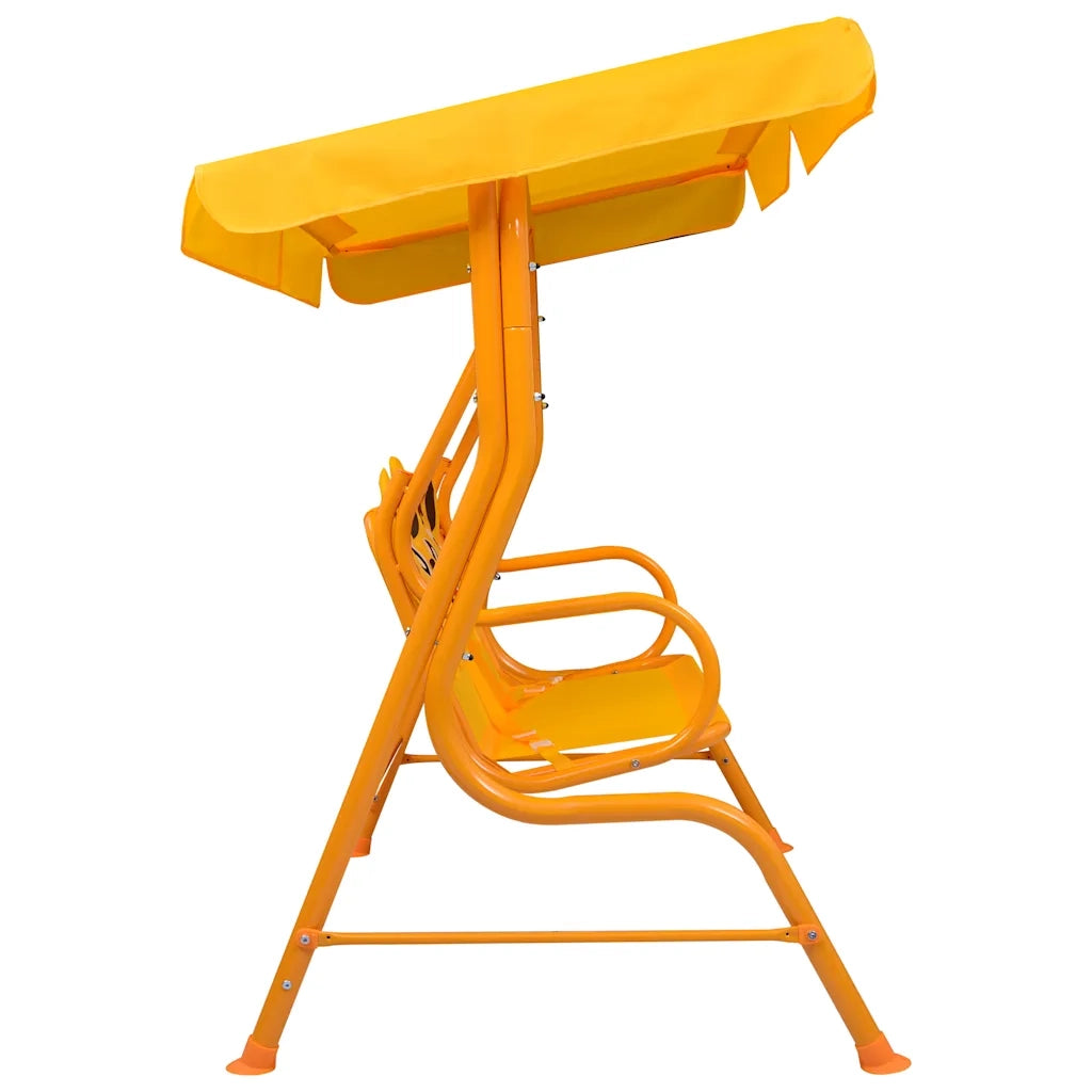 Dondolo a Panchina per Bambini Giallo 115x75x110 cm in Tessuto CFW8584433