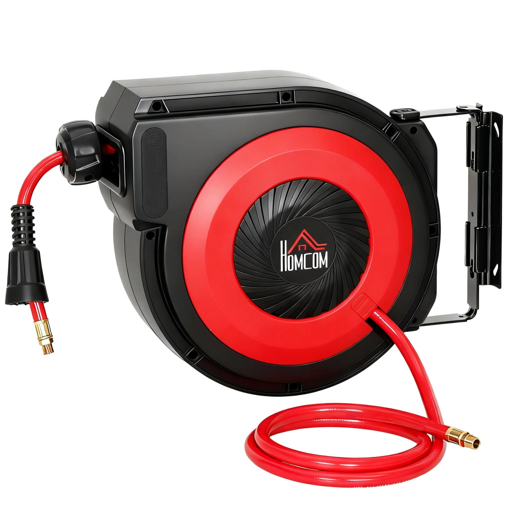 Avvolgitubo da parete con riavvolgimento automatico ¨C Xylo ¨C 16,5m rosso nero