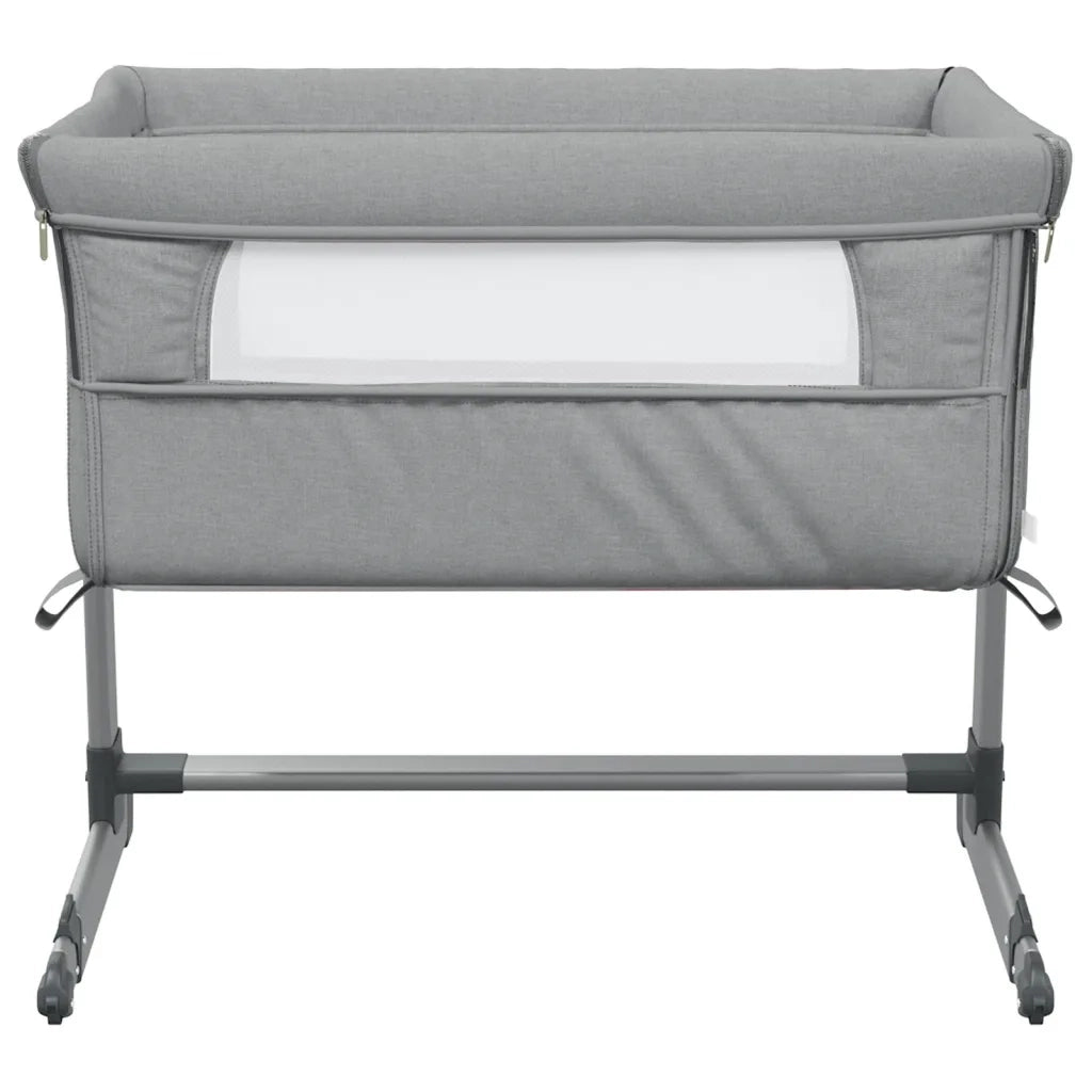 Lettino per Bambini con Materasso-Struttura Letto per Bambini Grigio Chiaro Tessuto di Lino
