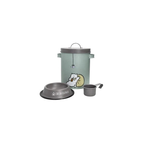 CONTENITORE PET CARTA DA ZUCCHERO C/CIOTOLA E MISURINO GRIGIO METAL