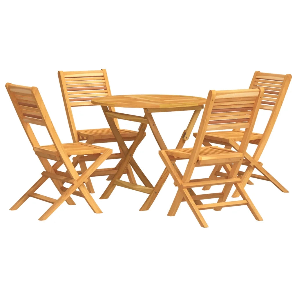Set da Pranzo per Giardino 5 pz in Legno Massello di Teak 3155022