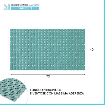Tappetino antiscivolo doccia verde 40x73 cm in plastica Spring