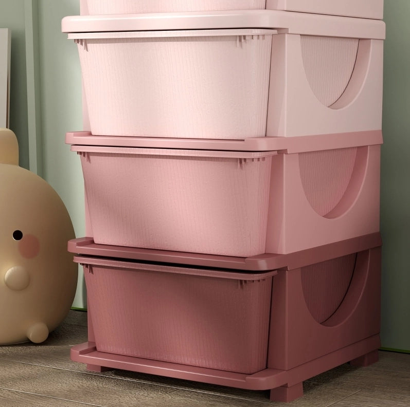 Mobile contenitore per bambini con 4 cassetti rosa