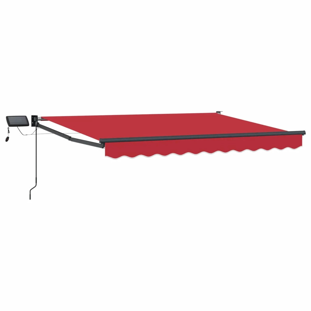 Tenda retrattile manuale con LED Rosso e Antracite 3,5 x 2,5 m 3419452