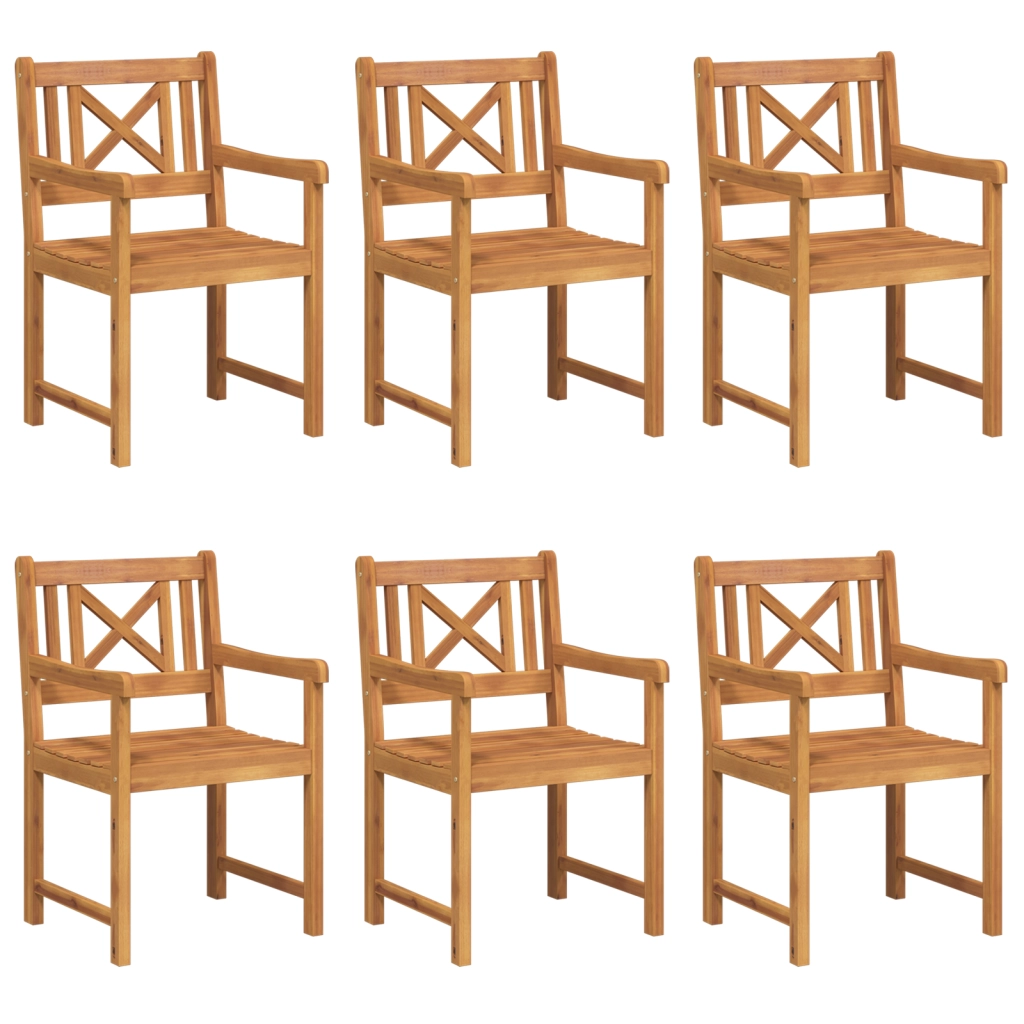 Sedie da giardino  6 pcs 56x55.5x90 cm Legno massello di acacia