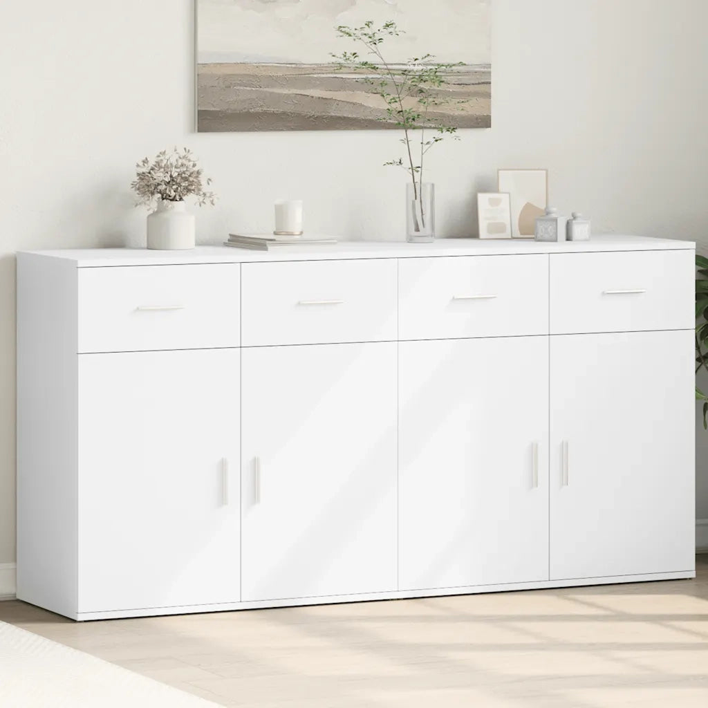 Credenze 2 pz | Madia | Buffet da pranzo | Armadio da pranzo Bianche 79x38x80 cm in Legno Multistrato