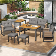 Set Divano da Giardino ¨C MINIMAL ¨C Metallo, Cuscini, Tavolo