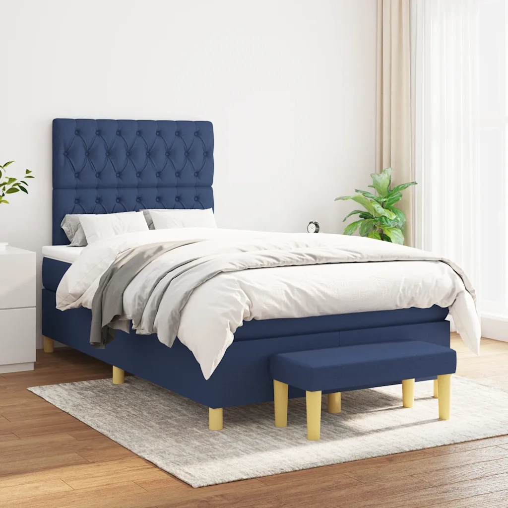 Giroletto a Molle con Materasso Blu 120x190 cm in Tessuto 3270431
