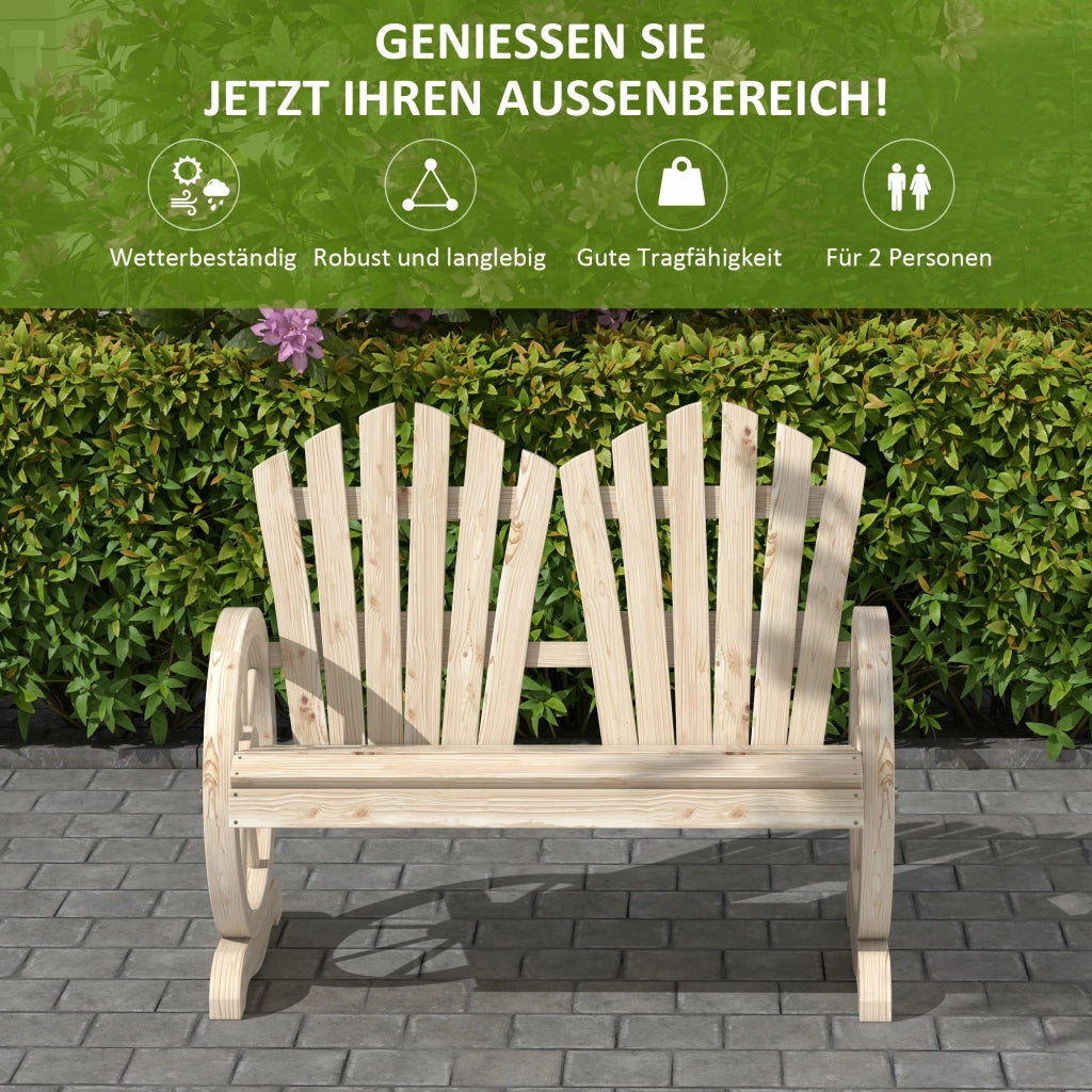Panchina da Giardino in Legno ¨C Zephmum ¨C Naturale per 2 Persone
