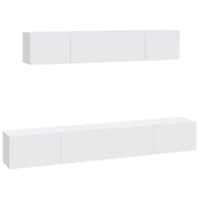Set di Mobili Porta TV 4 pz | Armadietto TV | Mobile Porta TV Bianco in Legno Multistrato