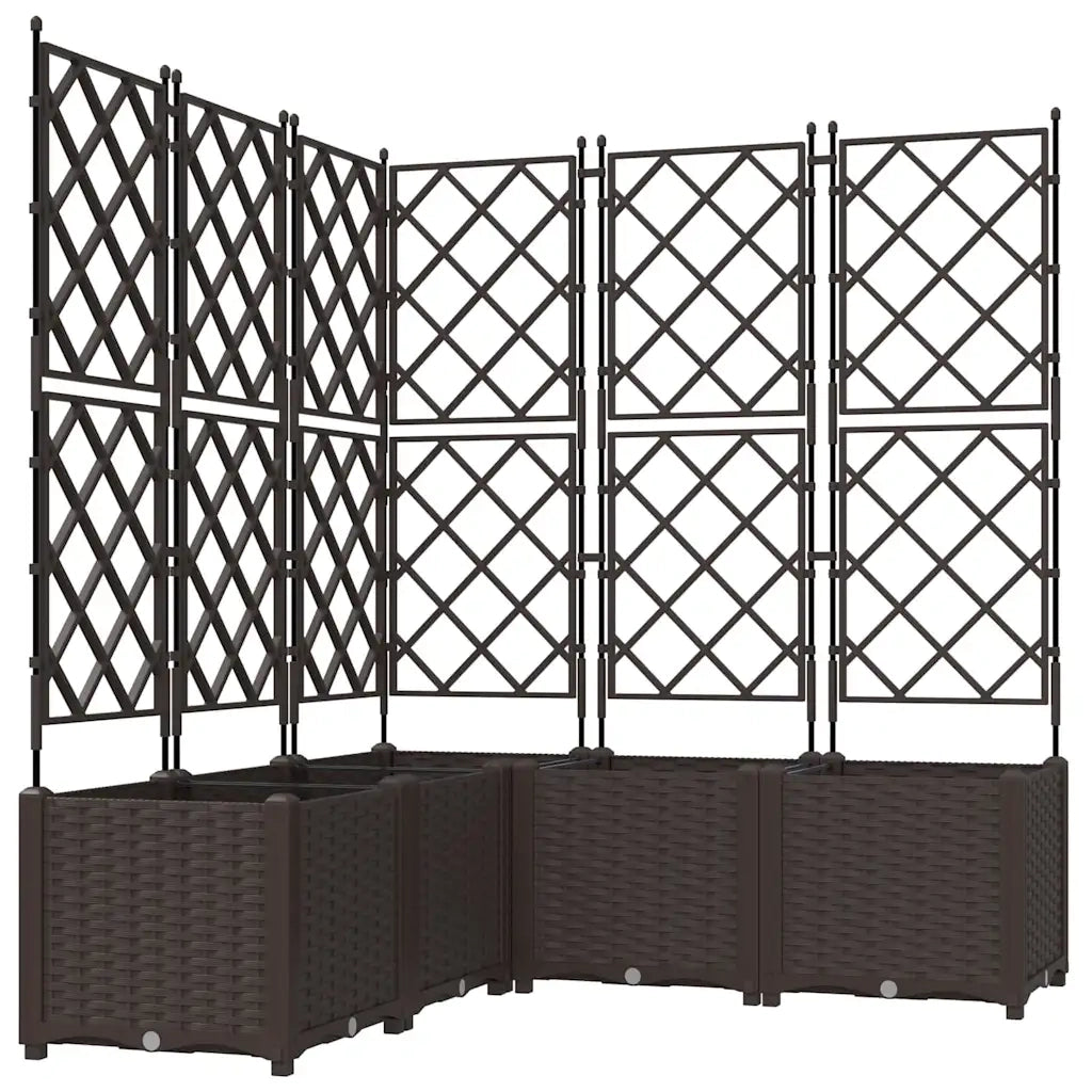 Vaso da giardino 5 pcs Marrone 120 x 120 x 143 cm Plastica 42002820