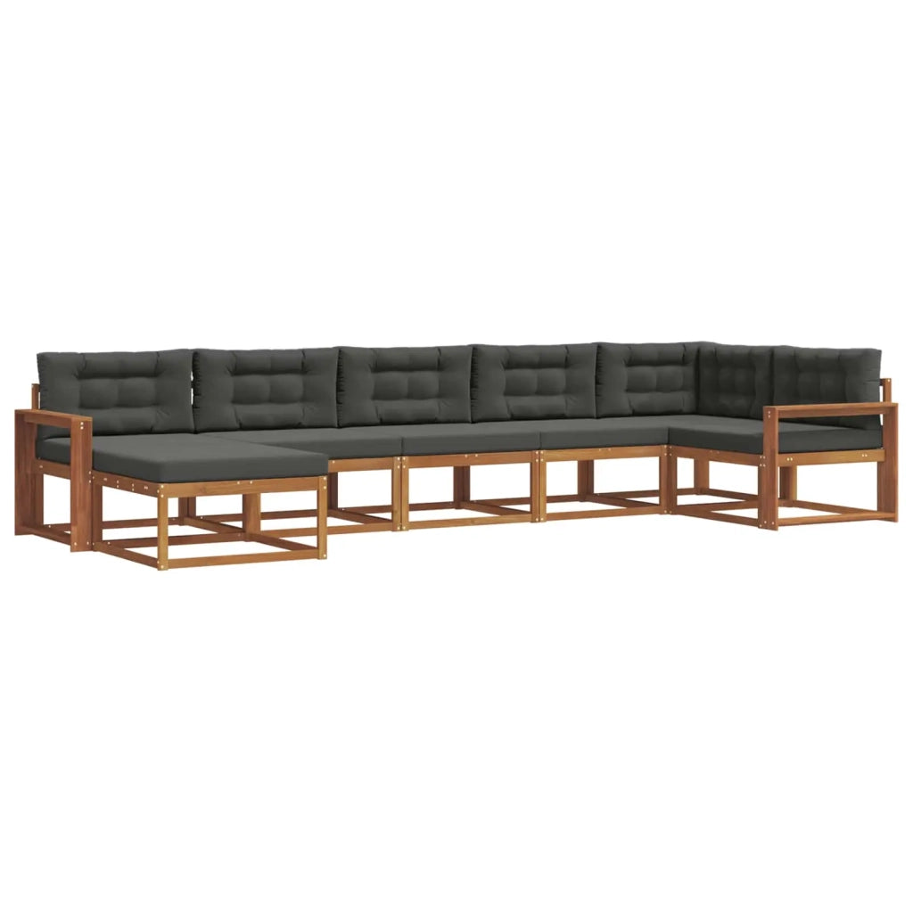 Set di divani da esterno con cuscino 7 pcs Naturale e Antracite 3367900