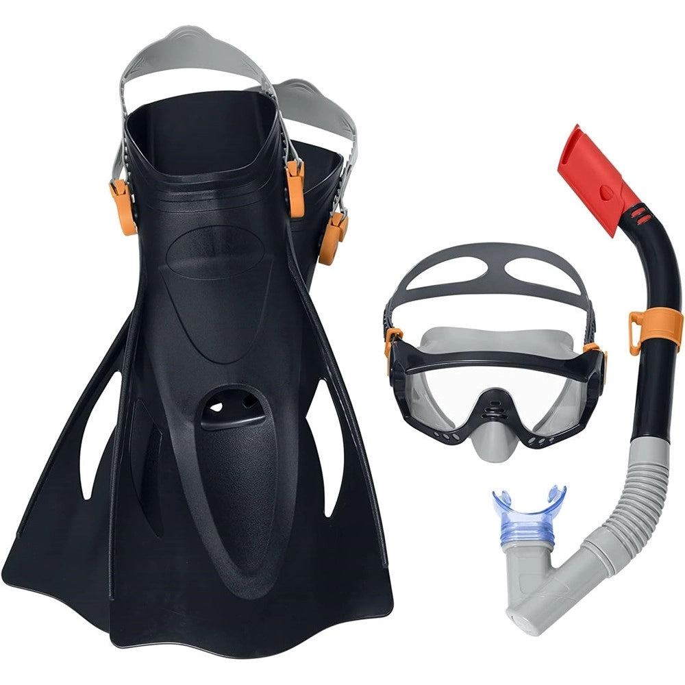 Trade Shop - Set Da Snorkeling Meridian Maschera Boccaglio Pinne 14+ Anni 2 Colori Ass 25020 -