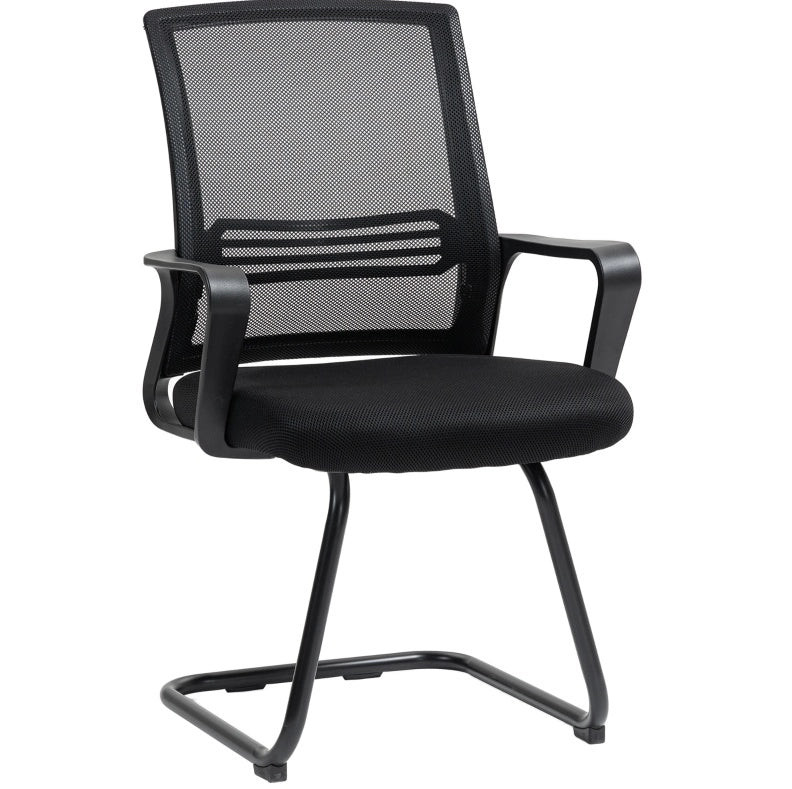 Set di 2 sedie visitatore ergonomiche nere con base a slitta