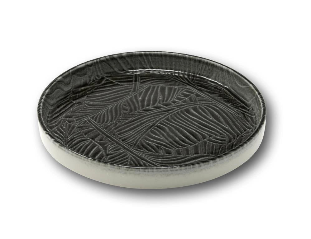 Set 6 Pezzi Piatti da Tavola in Porcellana Breath Nero Oslo 28 cm Saturnia