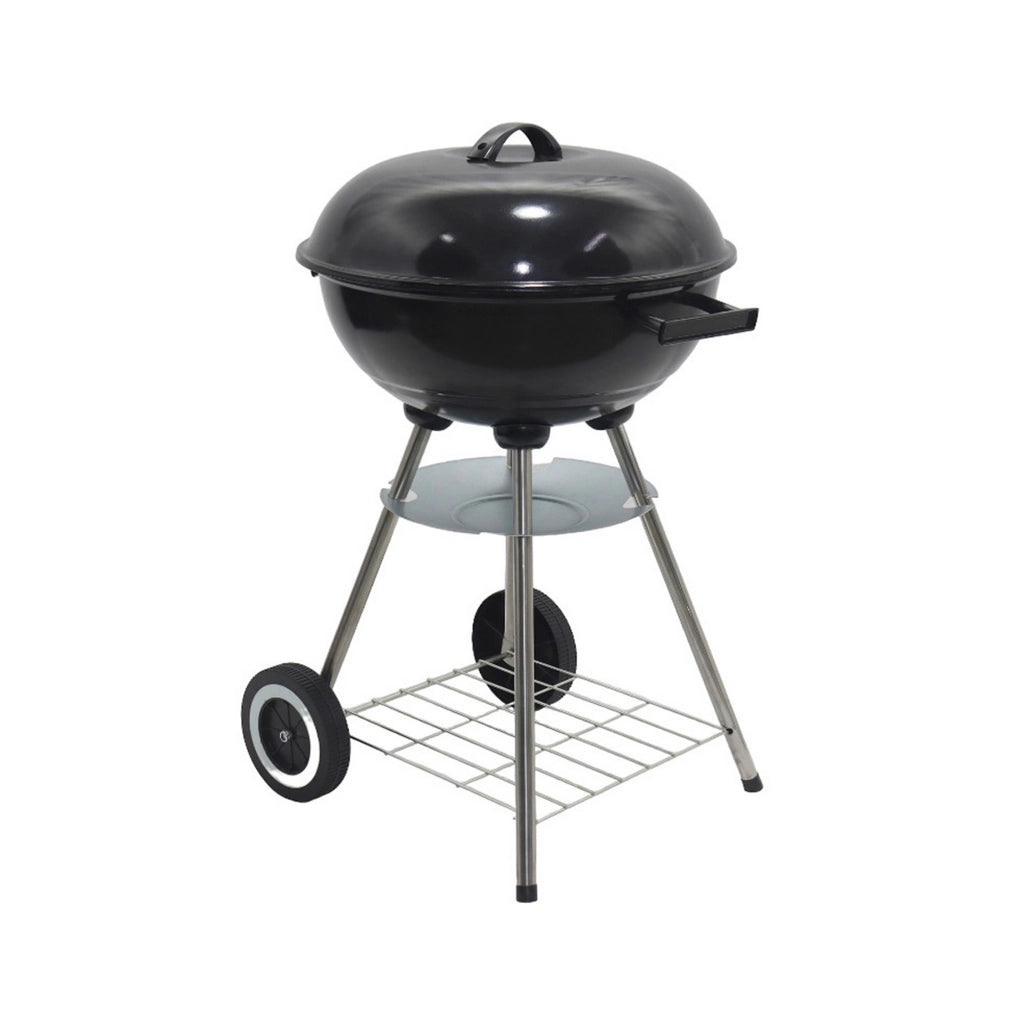 Barbecue a Carbone Tondo Con Coperchio E Piano Inferiore 51x44,5x76