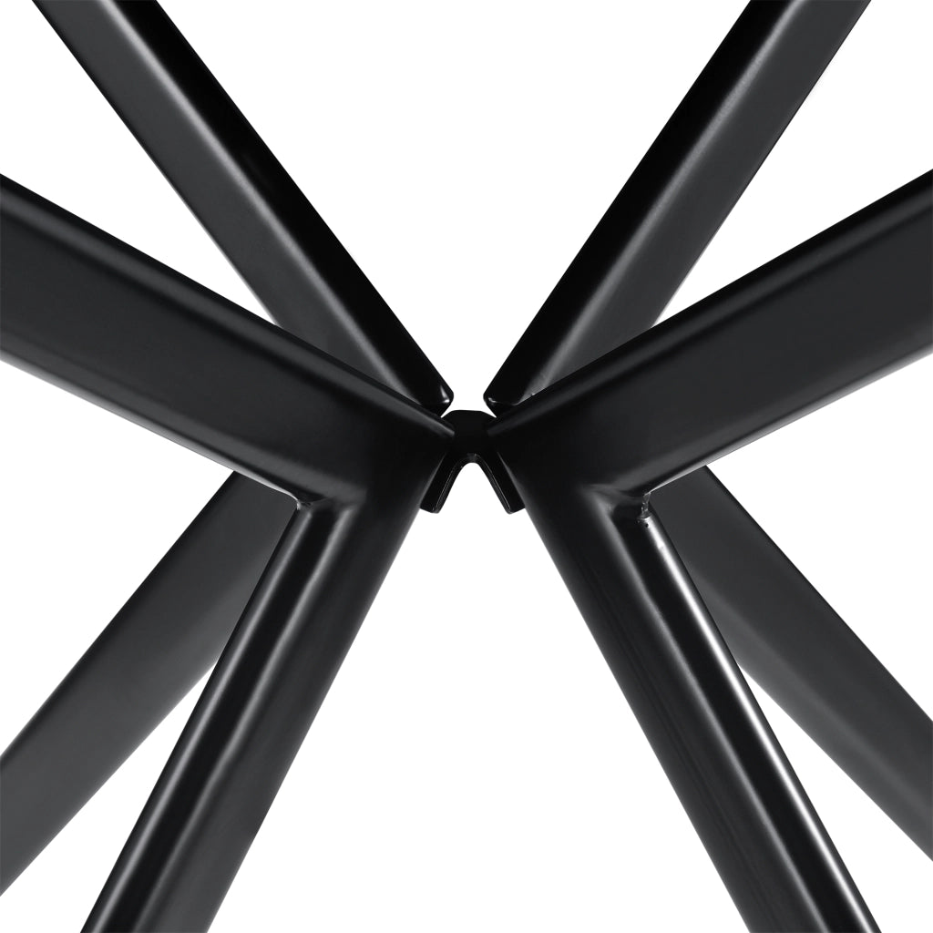 Tavolo da Pranzo con Piano Quadrato 78 x 78 cm Gambe di Design in Metallo - Bianco / Nero [en.casa]