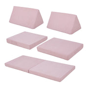 Set divano e poltrona da gioco in velluto a coste 5 pezzi 150 x 66 x 46 cm rosa 03_0009148