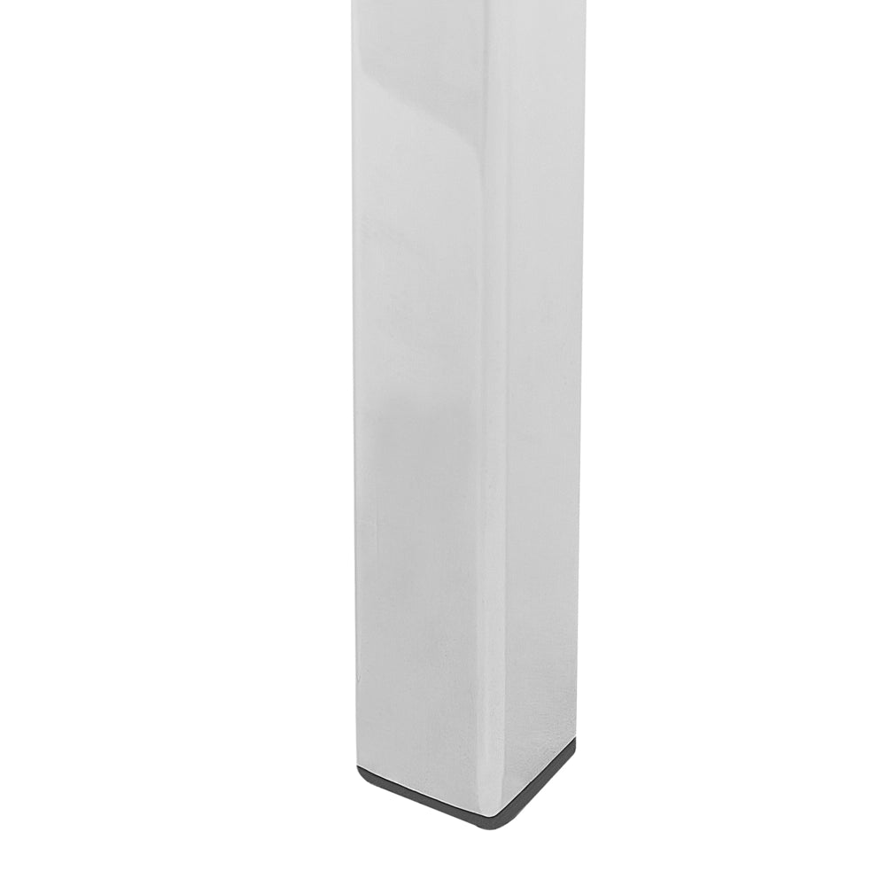 Consolle Bianco Argento Vetro Temperato Acciaio 100 x 35 cm Effetto Marmo Glam Moderno Soggiorno Camera Da Letto Corridoio