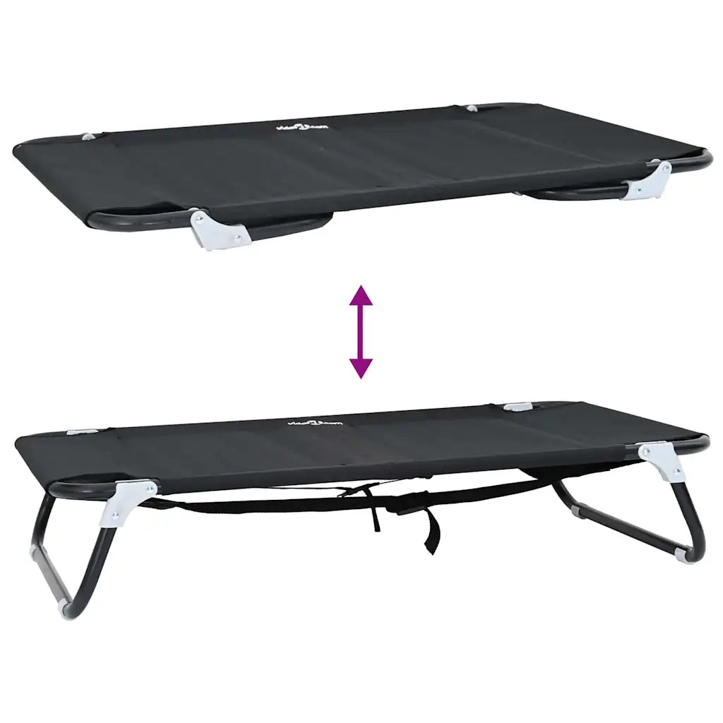 Letto per Cani Nero 90 x 55 x 18 cm Acciaio 42008213