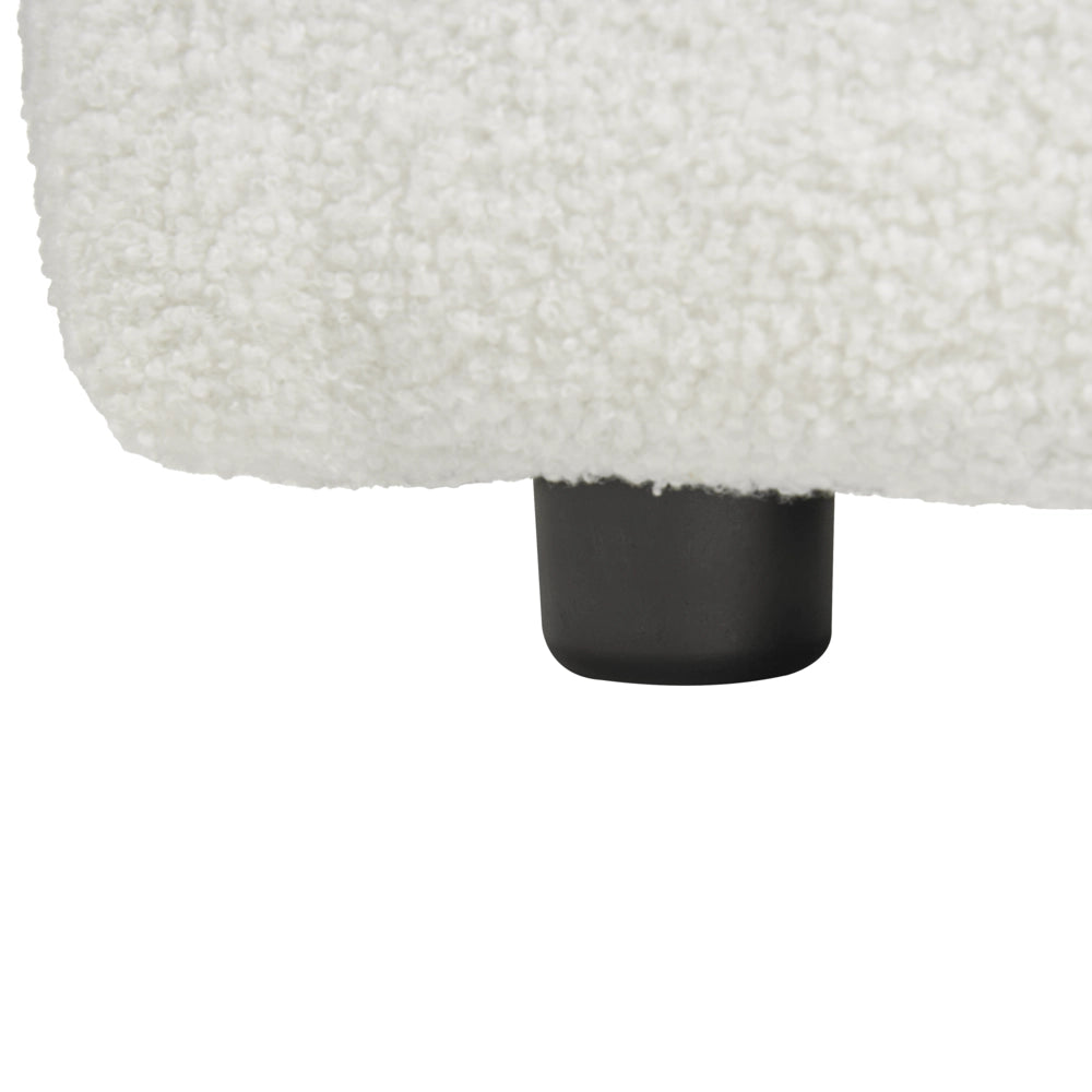 Pouf bianco imbottito, elemento modulare per divano, pouf rettangolare, salotto moderno