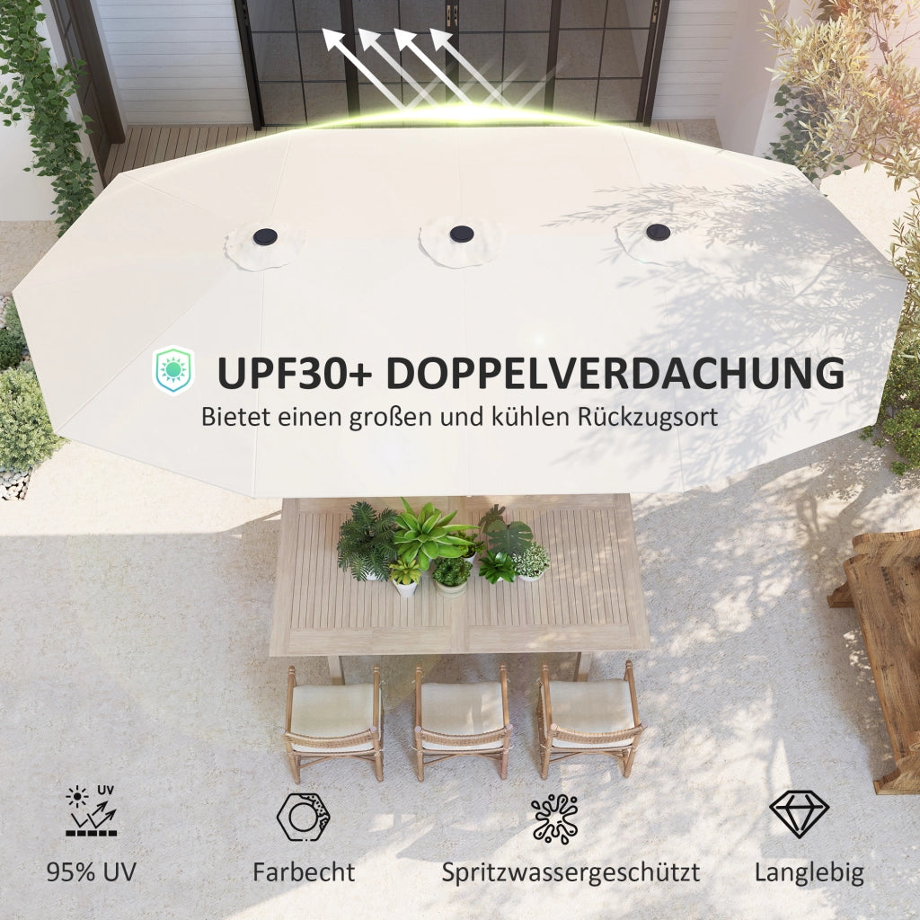 Ombrellone da giardino ovale ¨C Zephmum ¨C Beige 436x260 cm