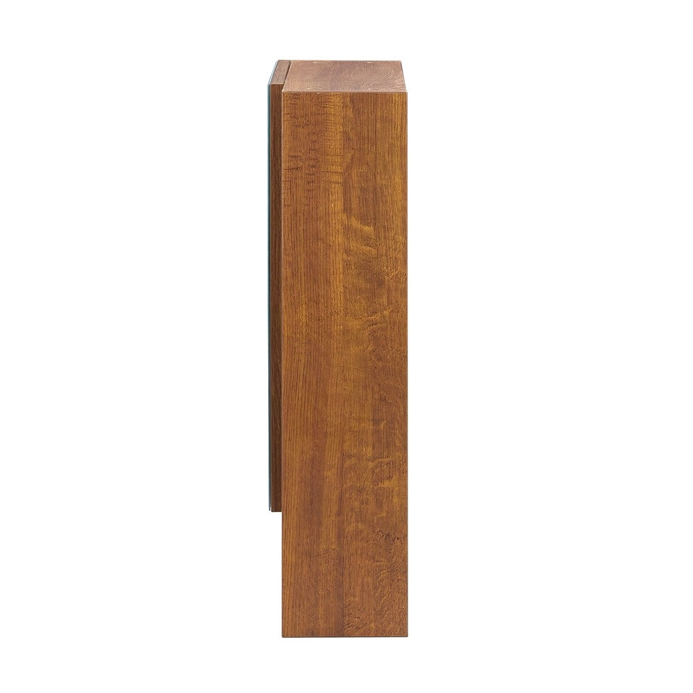 Armadietto da bagno con specchio ¨C Minimal ¨C colore rovere, materiale MDF, ripiani aperti