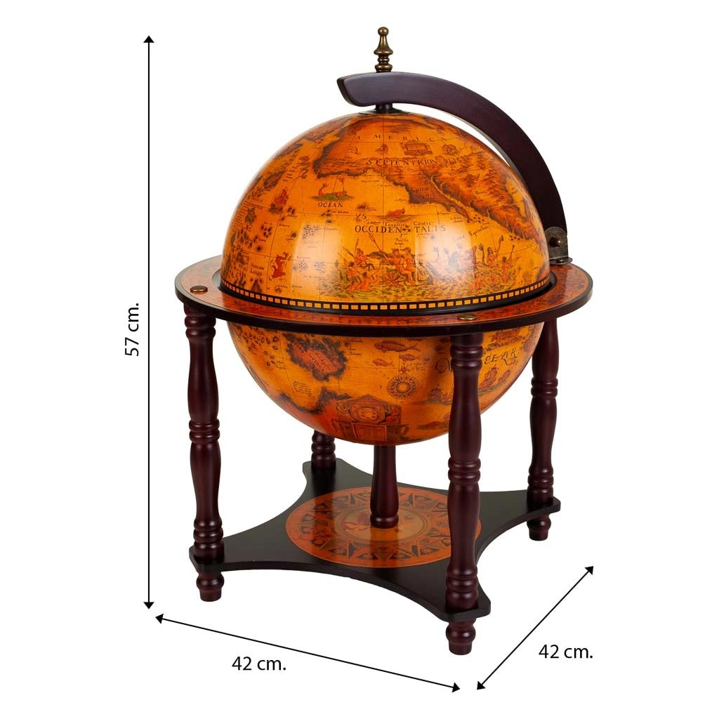 Portabottiglie globo marrone 42x42x57h