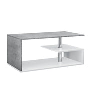 Tavolino da salotto con ripiano portaoggetti in MDF 90 cm finitura bianco e cemento 03_0004156