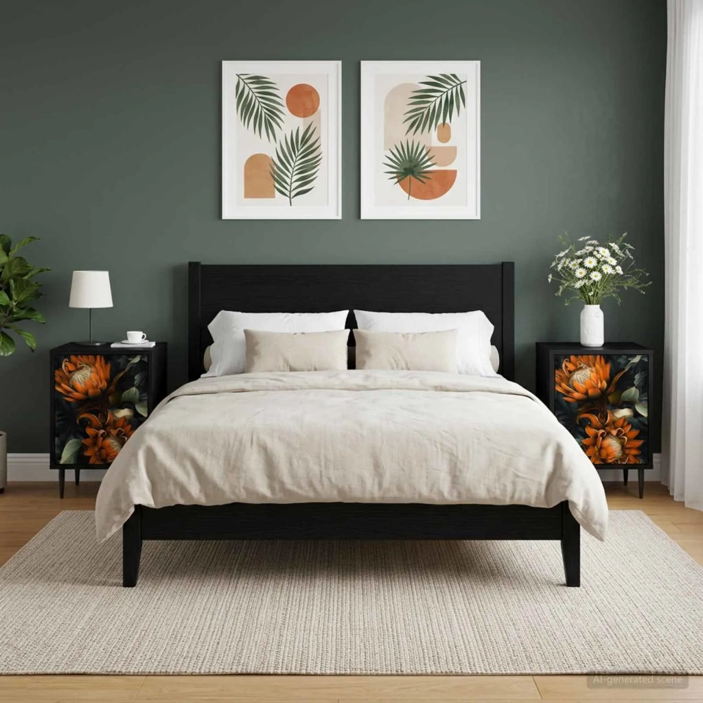 Armadio da Notte LOCHEM 2 pz Rovere Nero 36 x 33 x 51 cm 8007232