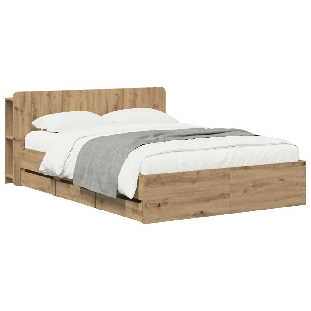 Struttura del letto con stoccaggio e testata Rovere Artigianale 3445809