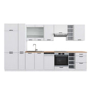 Cucina componibile Fame-Line Bianco rustico/Bianco 355 cm, PL Rovere Vicco