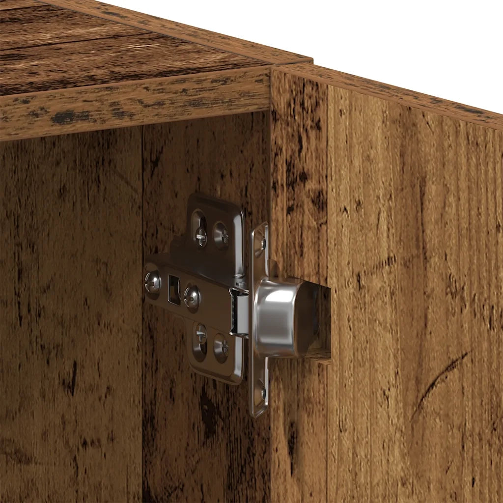 Mobile Lavatrice Legno Antico 64x24x190 cm in Legno Multistrato