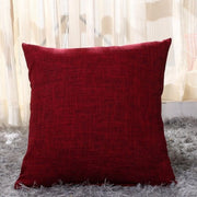 Set di cuscini in lino spessi - 2 pezzi - 40x40 cm cuscini in lino quadrati - Copricuscino per esterno - Decorazione per la casa - Con chiusura invisibile - Adatto per divano letto, ufficio - Rosso vino