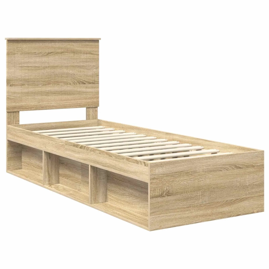 Struttura del letto Rovere Sonoma 75 x 190 cm Pino massello 3411075