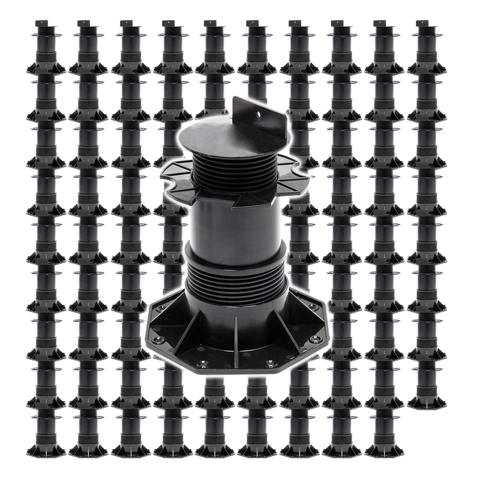 Set 90 supporti per pavimenti galleggianti Altezza regolabile 140-210mm Max 2700 kg Piedini per decking
