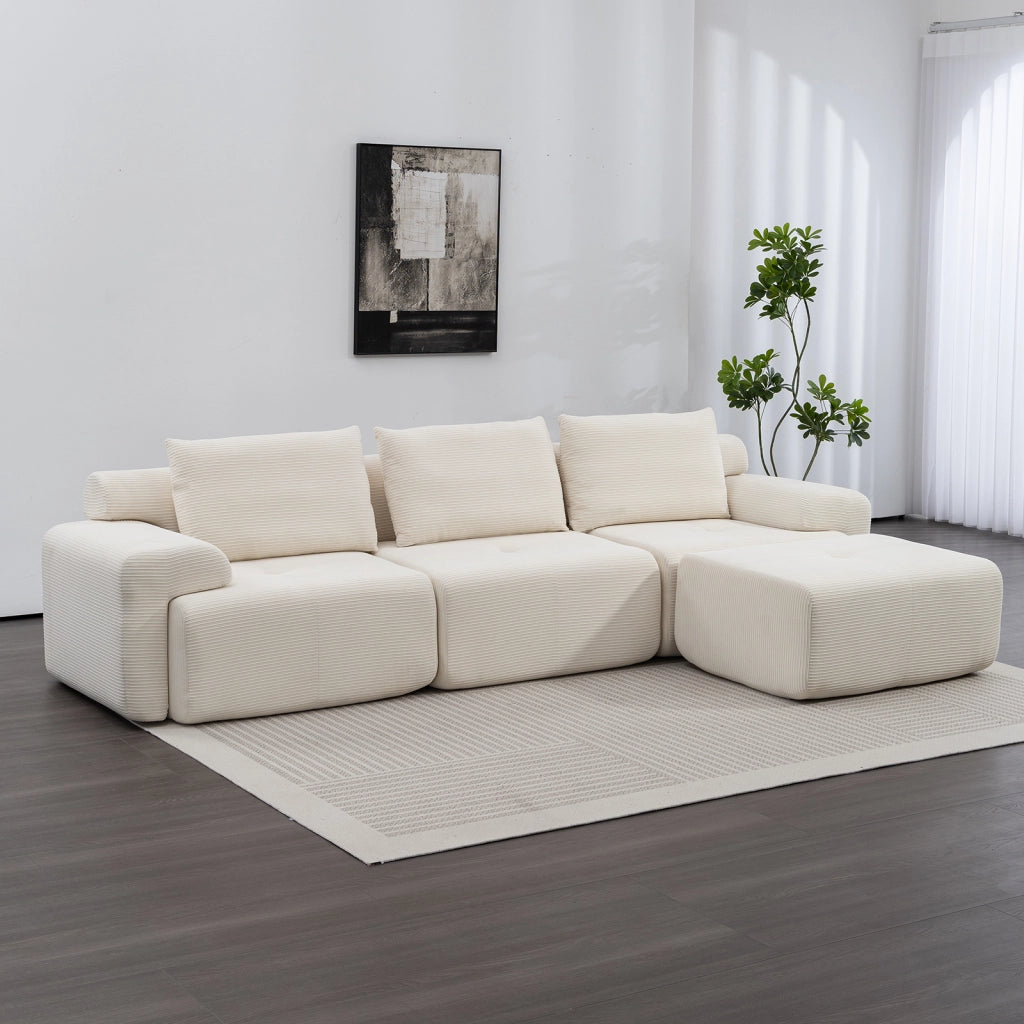 Divano Angolare Modulare ¨C MINIMAL ¨C Tessuto Cordura, Estraibile, Memory Foam