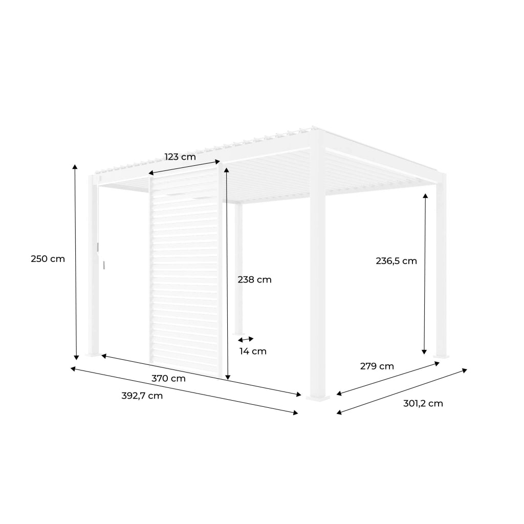 Persiana in alluminio da 1.3m per pergola a lamelle triomphe, bianco