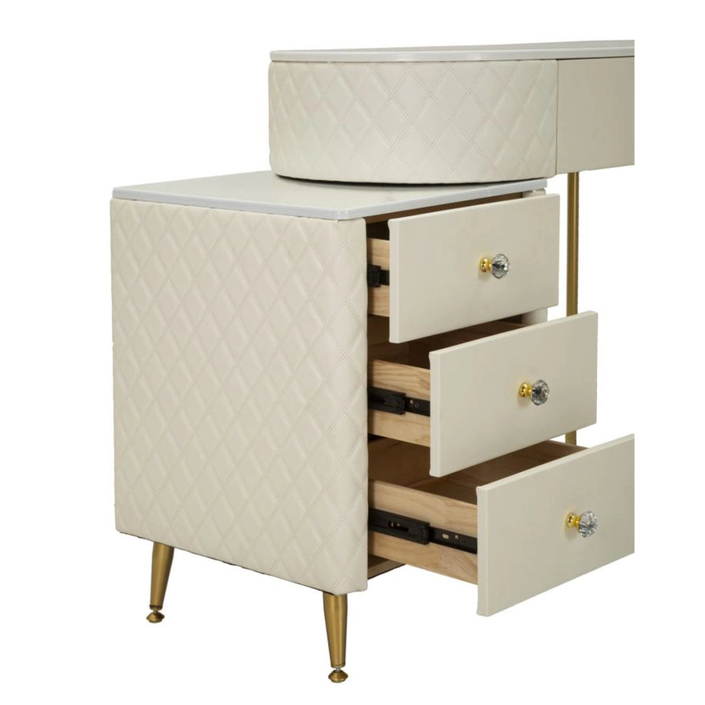 Consolle Trucco VKH21, Bianco, Legno, 120x40x75 cm
