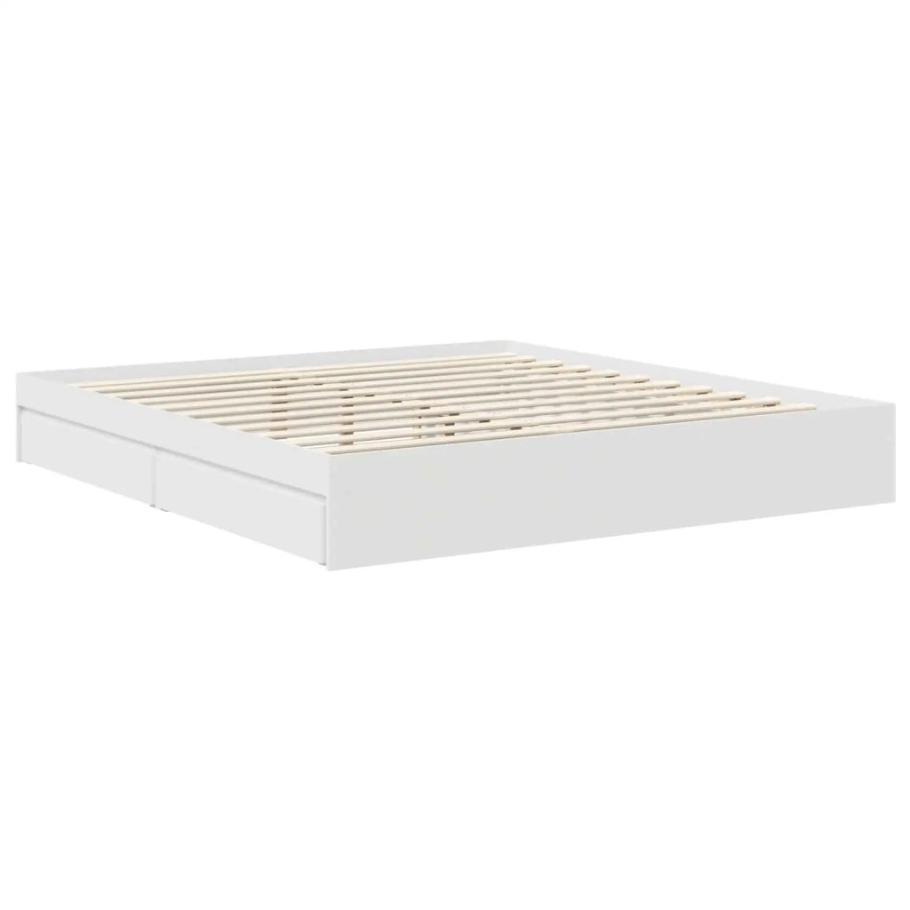 Letto con Contenitore Bianco 180 x 200 cm Legno multistrato