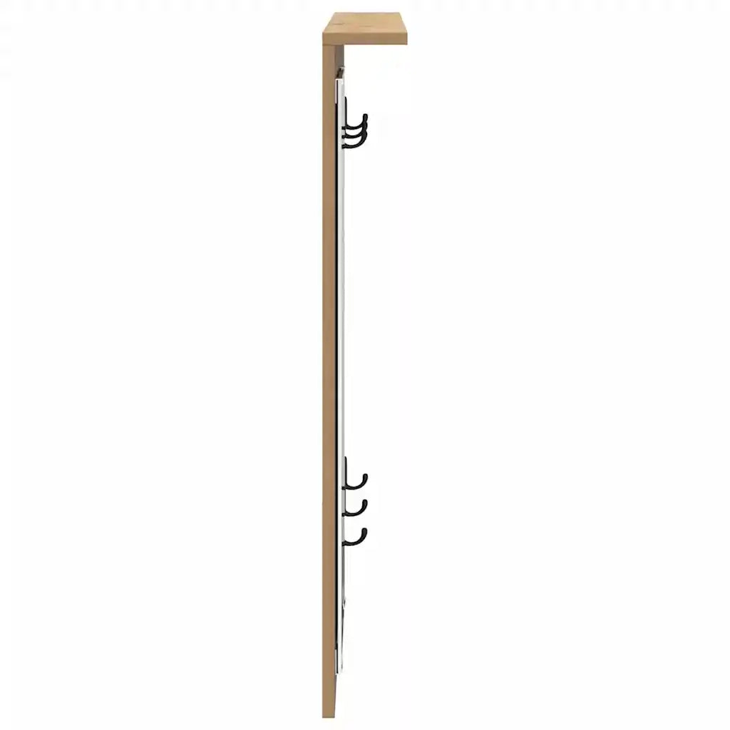 vidaXL Appendiabiti a muro rovere artigianale 84 x 10 x 80 cm