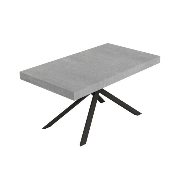 Tavolo Allungabile 160-244x80x74 cm Niket Cemento Gambe Antracite
