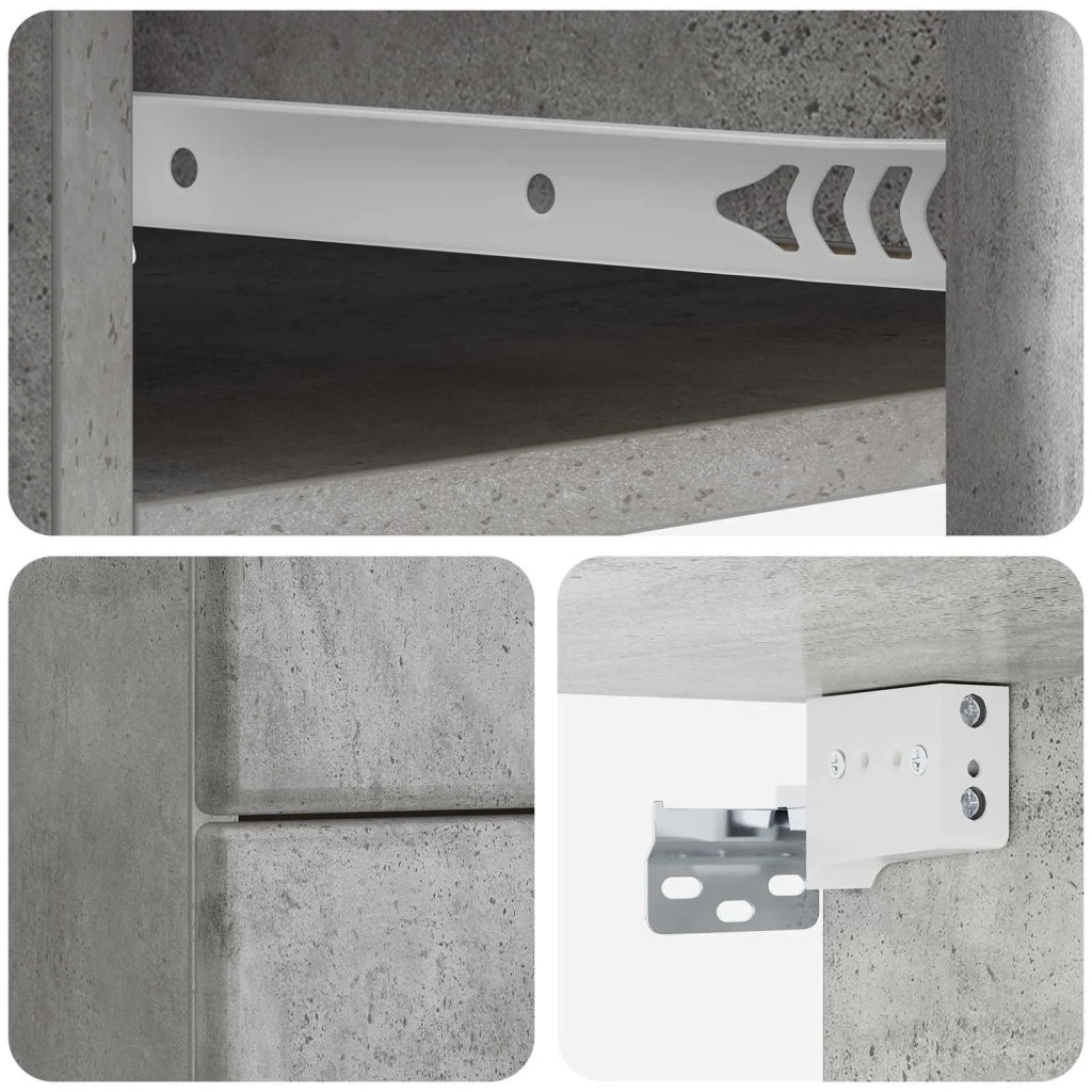 Mobiletto da notte a muro Grigio Cemento 34,5 x 33 x 40 cm 899151