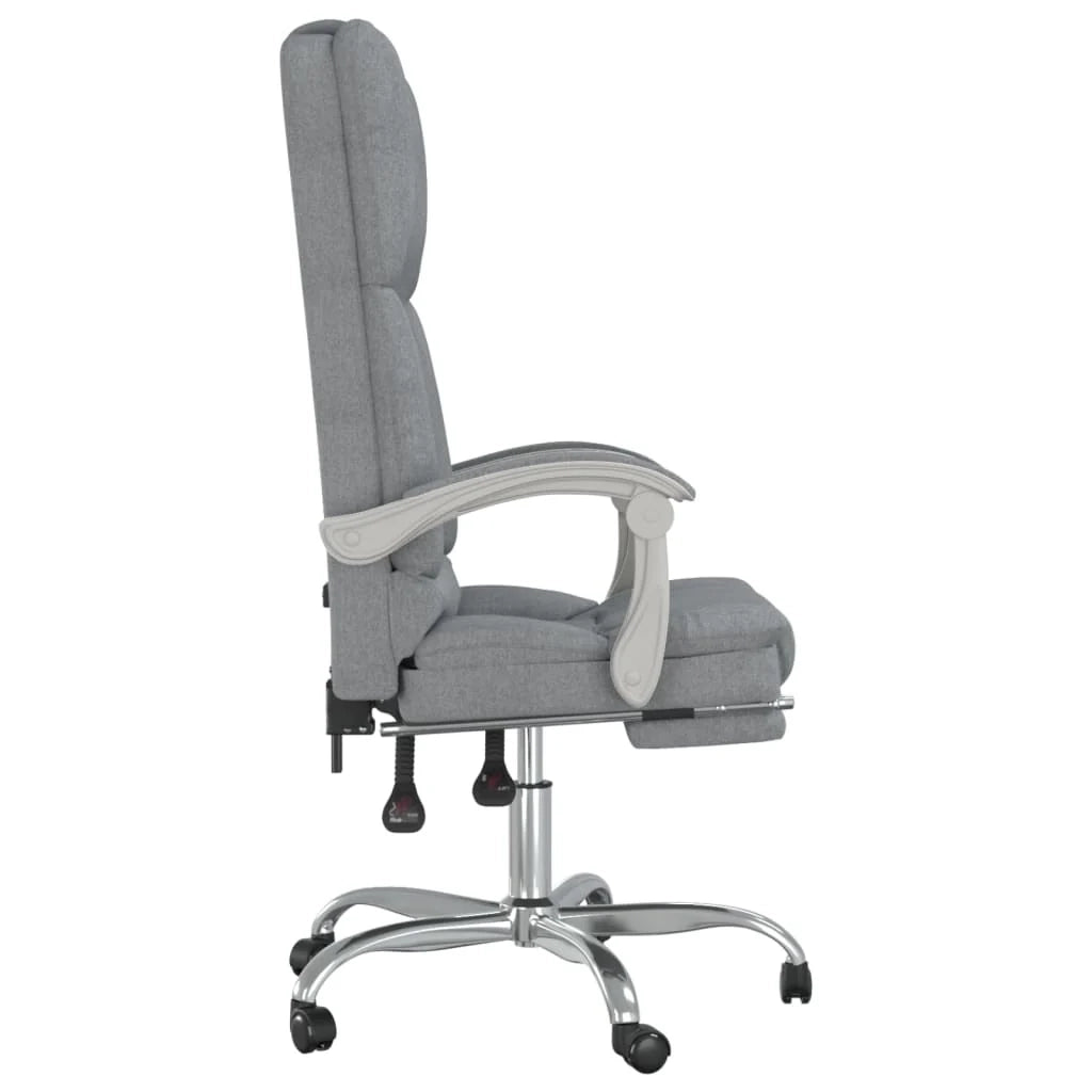 Poltrona massaggiante reclinabile per ufficio computer studio tessuto grigio chiaro 02_0025384