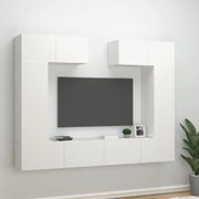 Set di Mobili Porta TV 6 pz-Credenza per TV Bianco in Legno Multistrato 386446